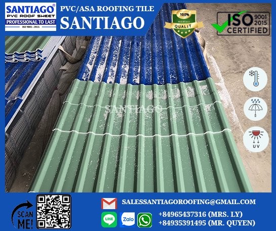 ASA PVC CORRUGATED ROOFING SHEET - 11 SQUARE WAVES 
