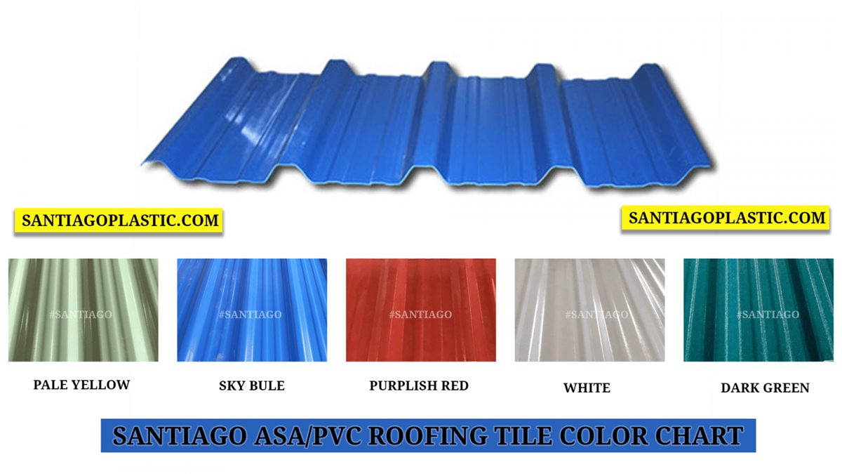 สีมาตรฐานของแผ่นหลังคา ASA/PVC Santiago