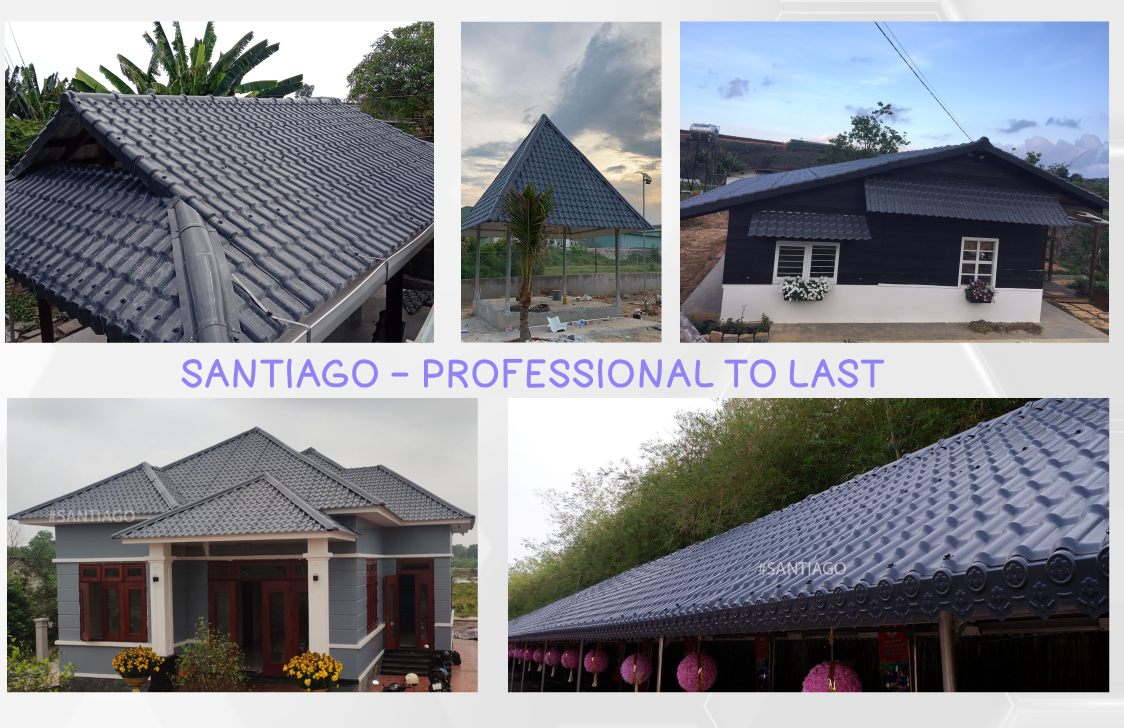 บ้านที่มุงหลังคา ASA PVC สีเทา